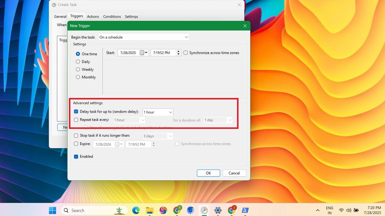 Kuinka aloittaa ajoitetut tehtävät viiveellä Windowsissa