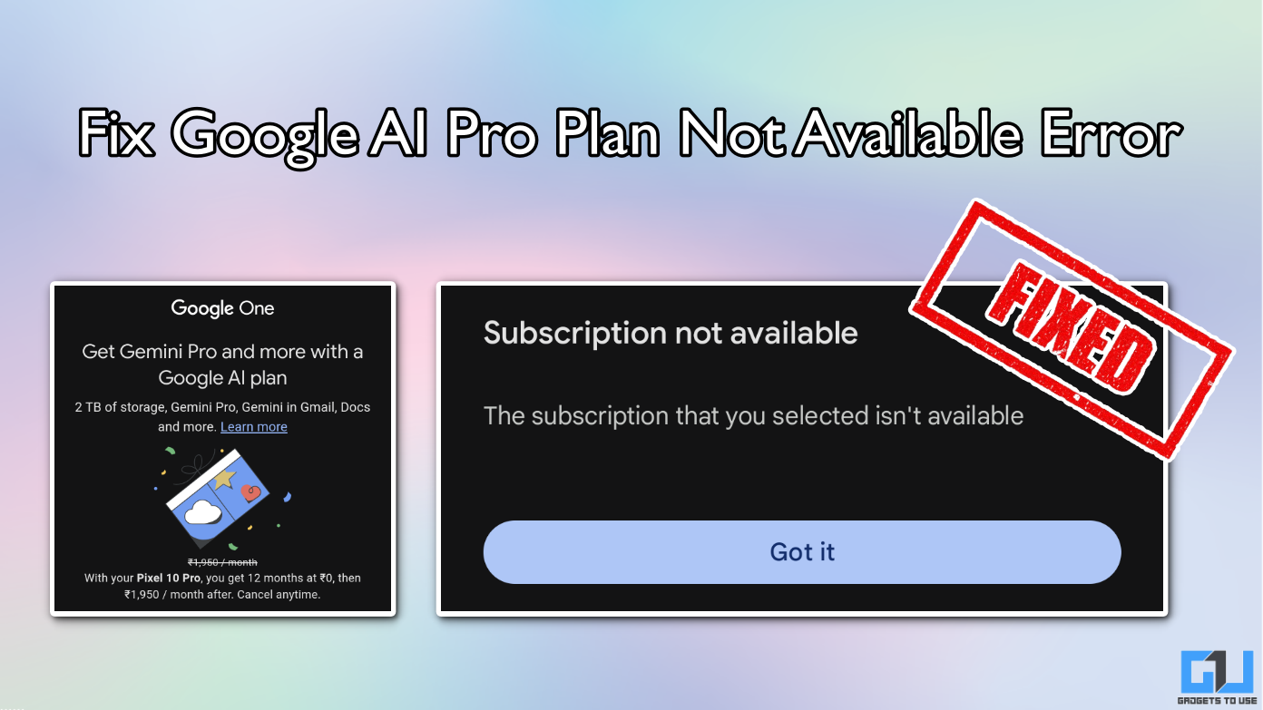 4 tapaa korjata ei voi lunastaa Google AI Pro 
