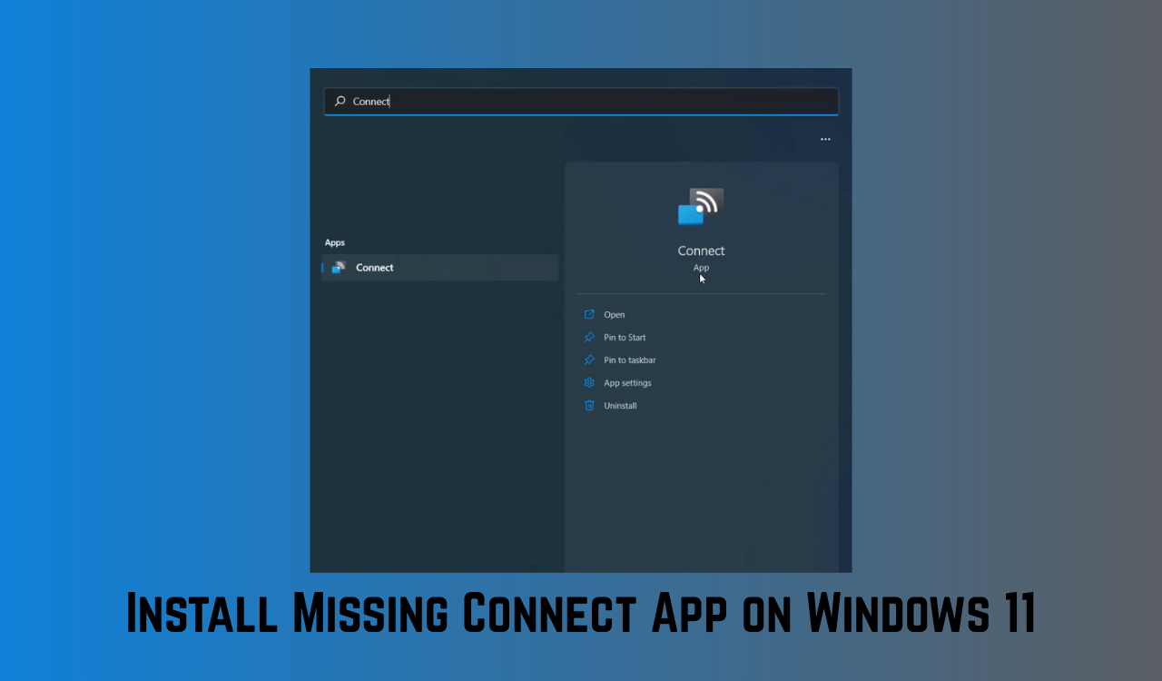 Kuinka asentaa puuttuva Connect 