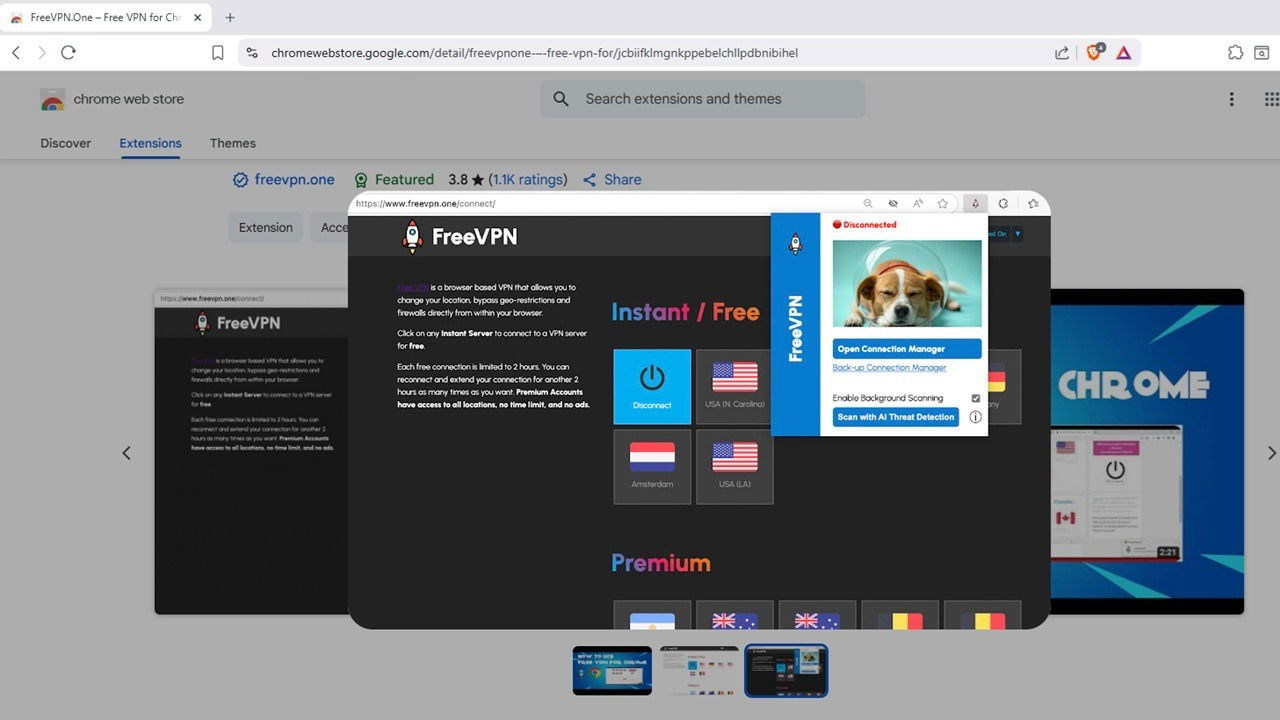 Azonnal törölje ezt az ellenőrzött VPN Chrome kiterjesztést