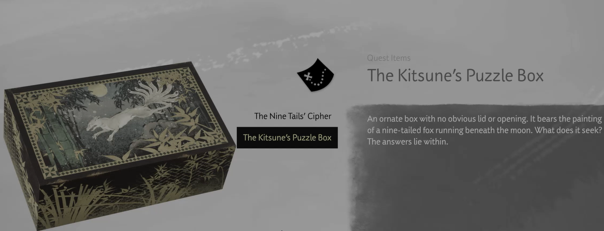 Kitsune Puzzle Box in Yotei: Black Dye Merchant Camp Guide