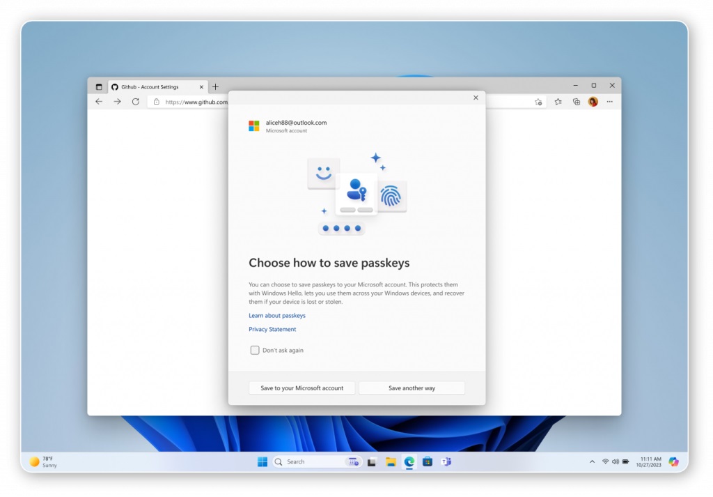 Microsoft Edge synkronoi nyt salasanat eri Windows-laitteiden välillä ja tukee salasanatonta työntöä
