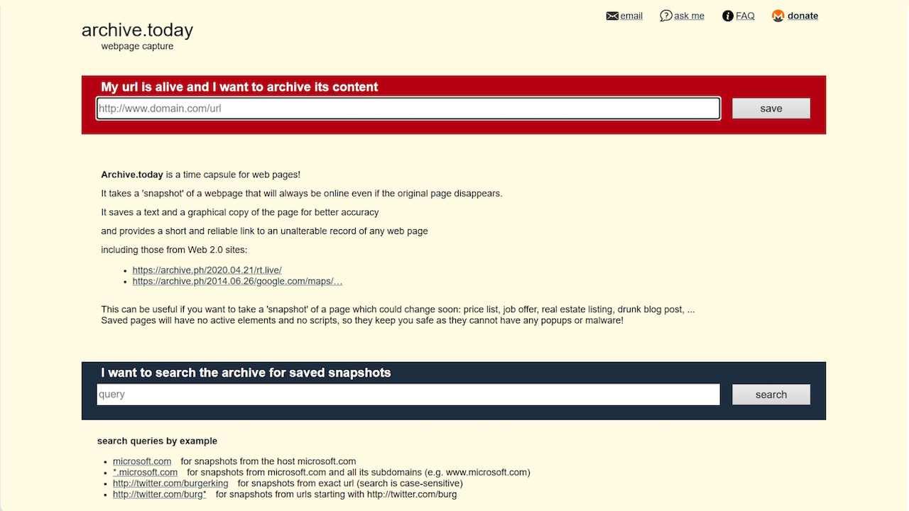 Verkkoarkisto Archive.today: FBI:n verkkorekisteröijä kutsuu paljastamaan operaattorit